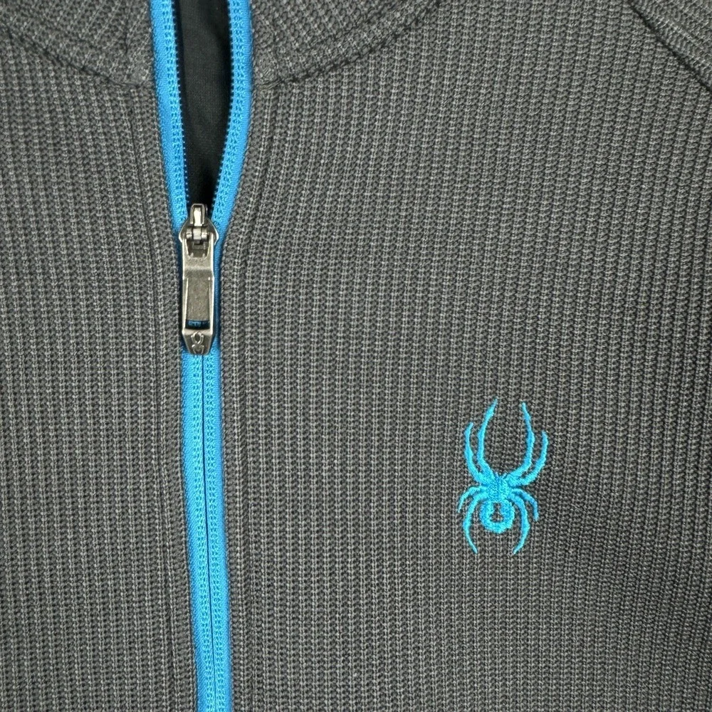 Spyder Pullover Mens Medium Gray 1/4 Zip Core Sweater‎ Knit Fleece Jacket